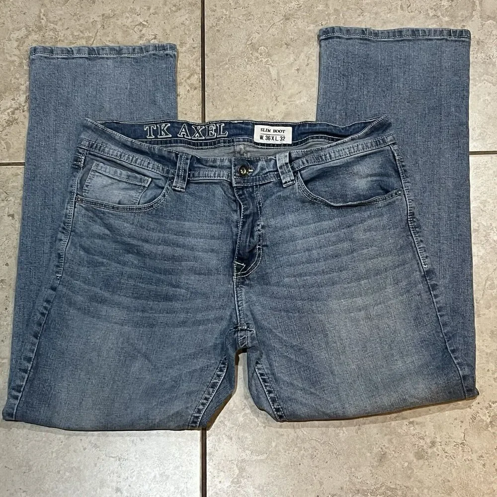 TK AXEL Jeans -Men's Size 36x32 - Hartford, Conn Slim Bootcut - Picture 2 of 6